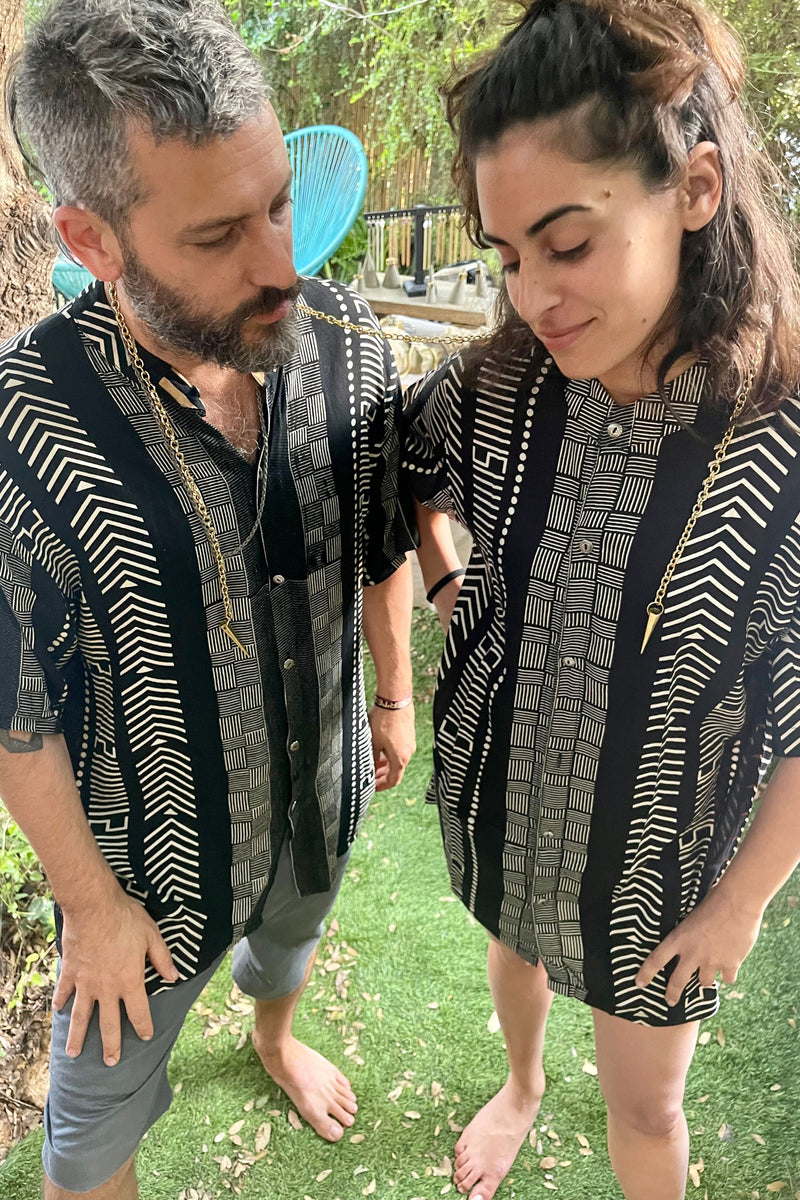 Button Shirt With Tribal Pattern