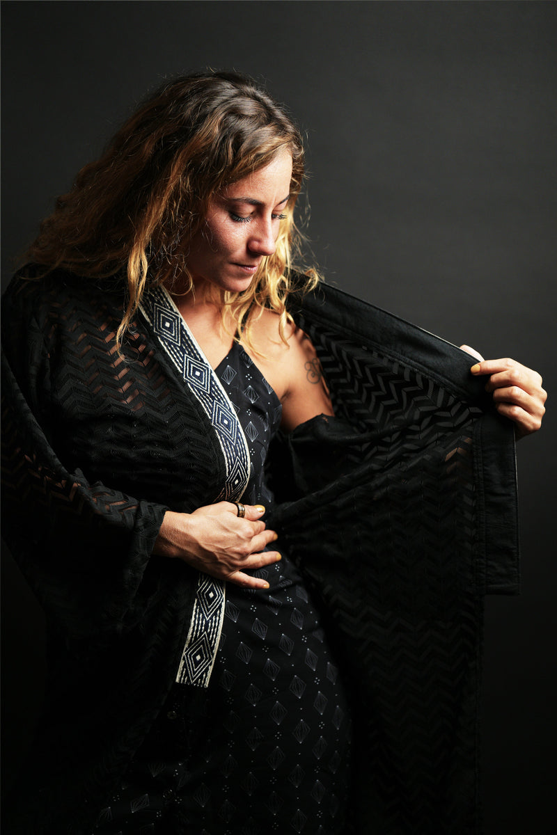 womens kimono with tribal pattern