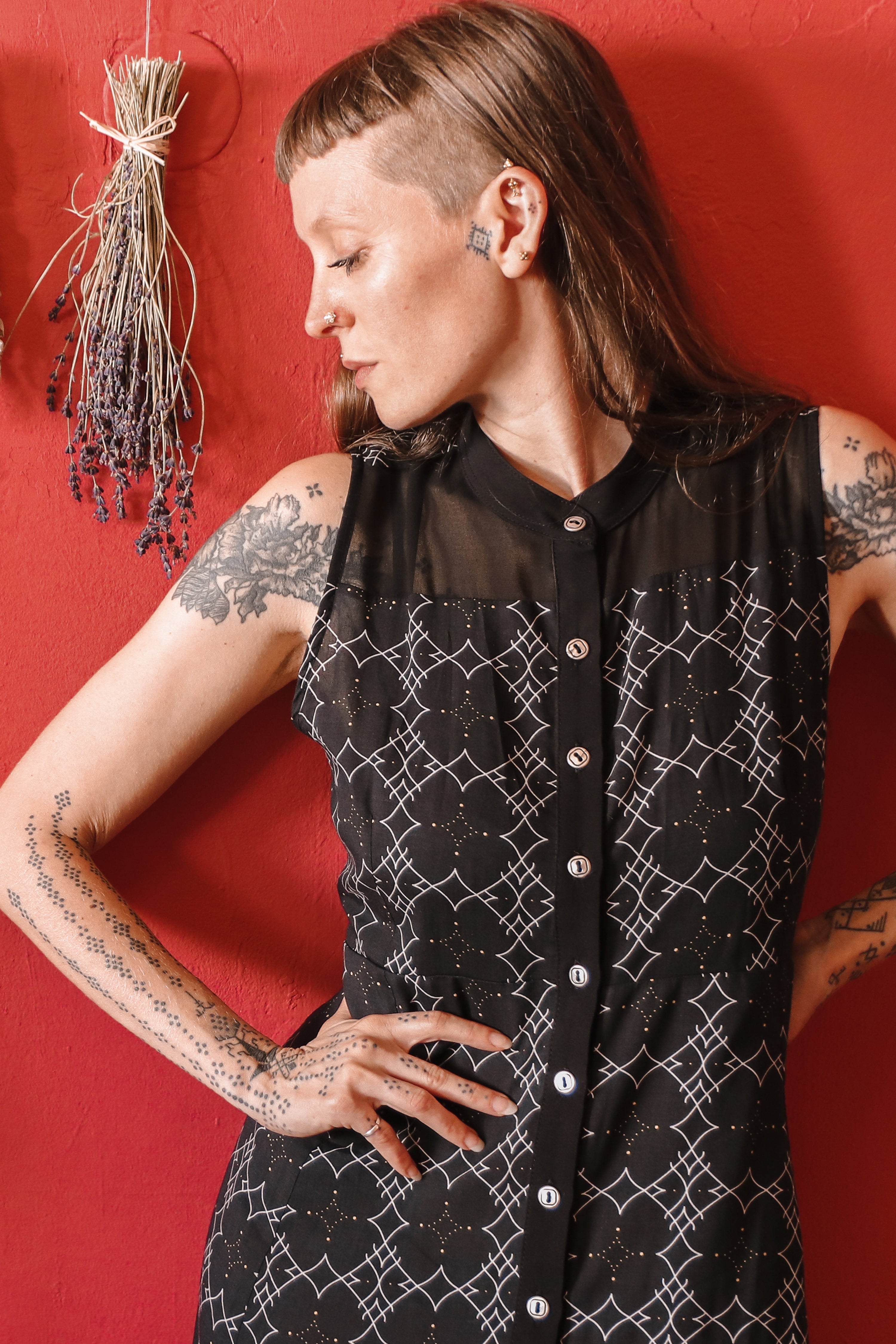 Button up dress with collar