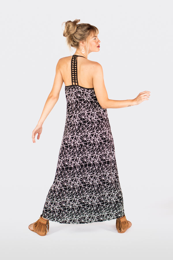 Long open back dress for women 