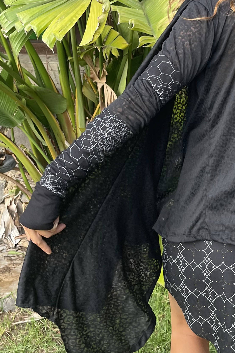 designed Black Cardigan with thumb holes