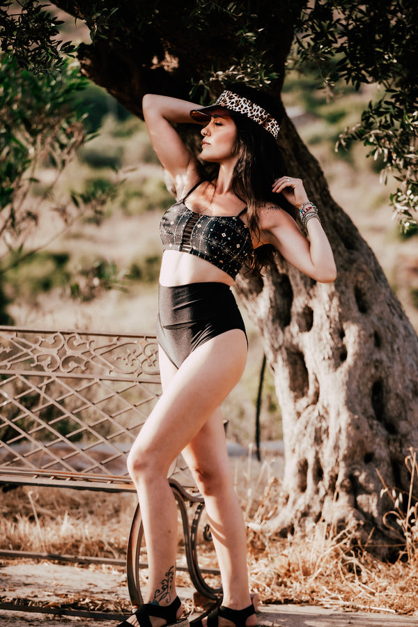 Mia Bikini Set --> Fireworks Print Black